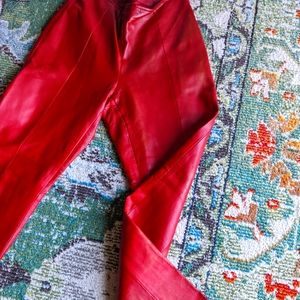 90s/Y2K - Vintage Red Leather Pants